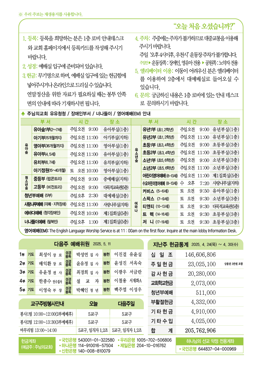 2025년 5월 4일 주보