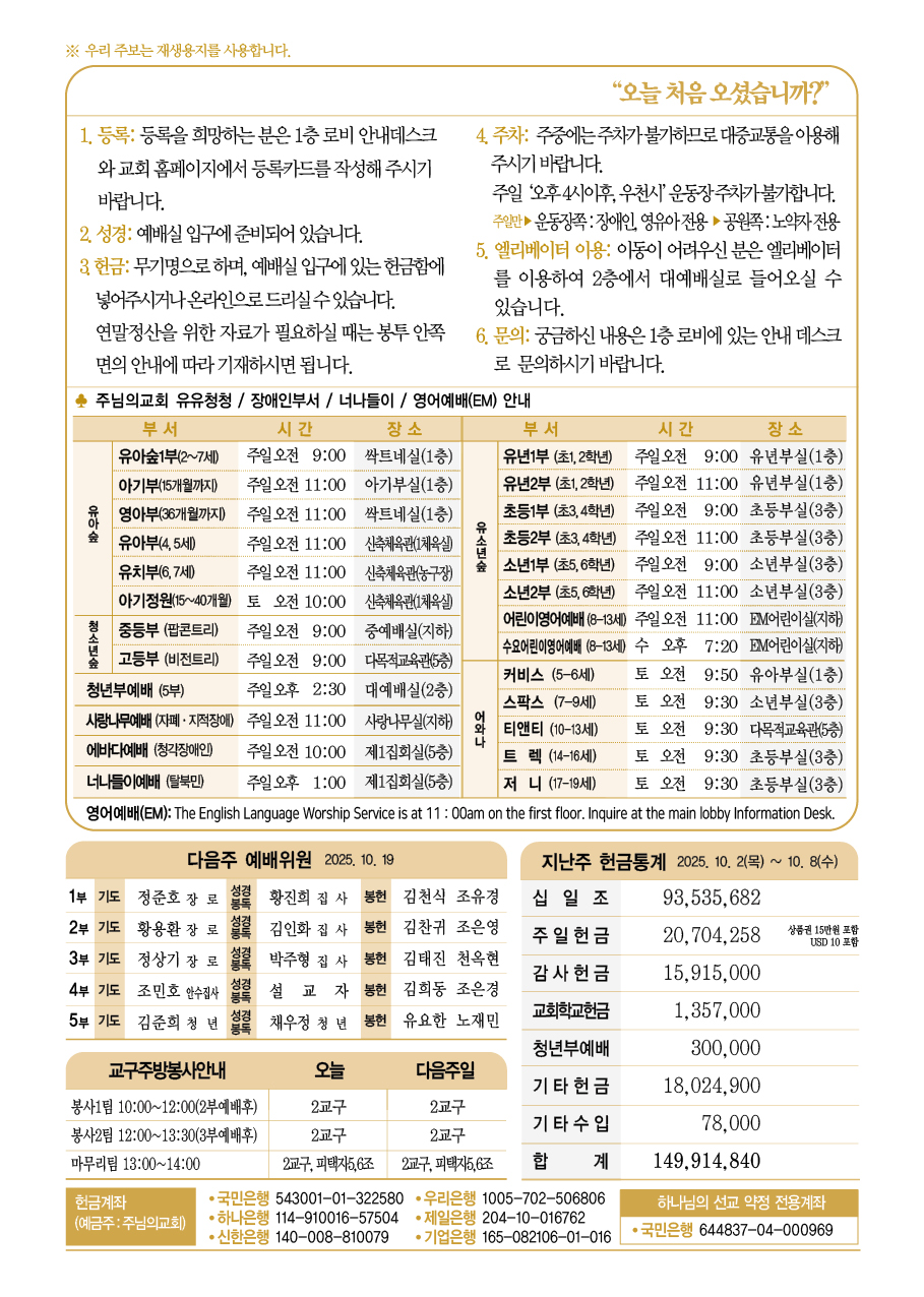 2025년 10월 12일 주보