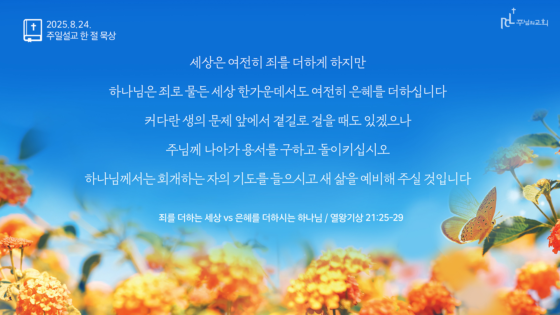 주님의교회 주일설교 한 절 묵상